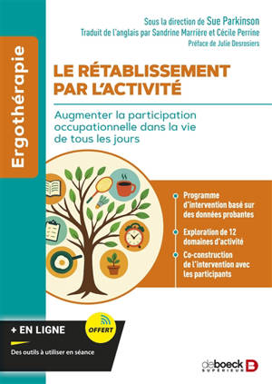 Le rétablissement par l'occupation : augmenter la participation occupationnelle dans la vie de tous les jours : programme d'intervention basé sur des données probantes, exploration de 12 domaines d'activité, co-construction de l'intervention avec les