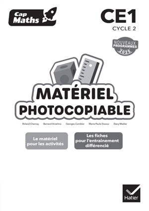 Cap maths, CE1, cycle 2 : matériel photocopiable : nouveaux programmes 2025