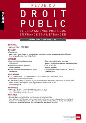 Revue du droit public et de la science politique en France et à l'étranger, n° 2 (2025). Requérants !