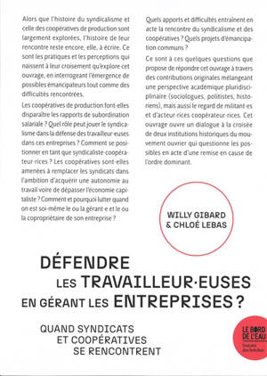 Défendre les travailleur.euses en gérant les entreprises ? : quand syndicats et coopératives se rencontrent