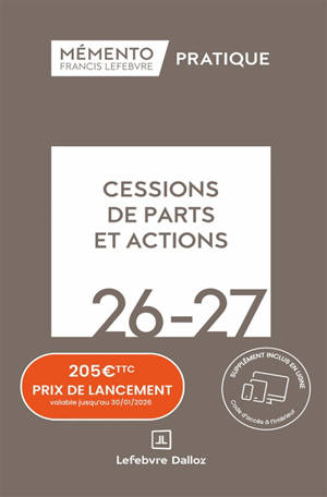 Cessions de parts et actions 2026-2027