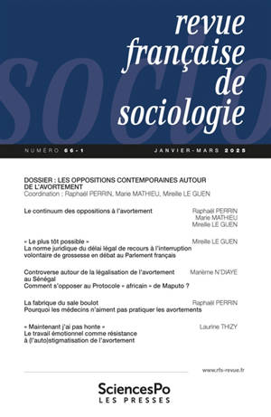Revue française de sociologie, n° 66-1