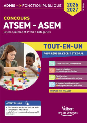 Concours ATSEM, ASEM : externe, interne et 3e voie, catégorie C : tout-en-un, concours 2026-2027