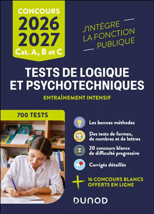 Entraînement intensif aux tests de logique et psychotechniques : catégories A, B et C, 2026-2027