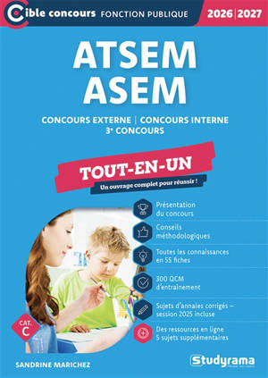 ATSEM, ASEM : concours externe, concours interne, 3e concours, tout-en-un, cat. C : 2026-2027