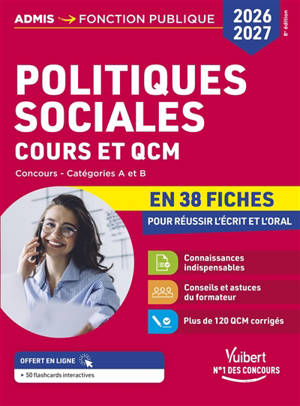 Politiques sociales : cours et QCM en 38 fiches : concours, catégories A et B, 2026-2027