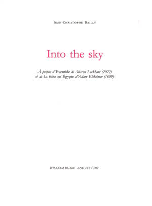 Into the sky : à propos d'Eventide de Sharon Lockhart (2022) et de La fuite en Egypte d'Adam Elsheimer (1609)