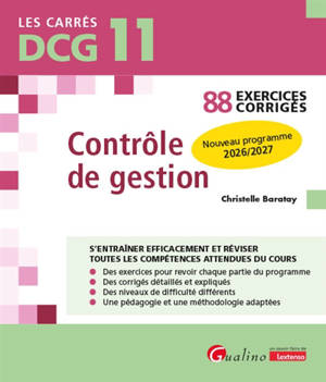 Contrôle de gestion, DCG 11 : 88 exercices corrigés : nouveau programme 2026-2027