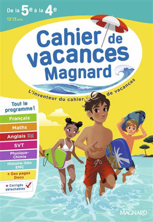 Cahier de vacances Magnard de la 5e à la 4e, 12-13 ans : tout le programme !