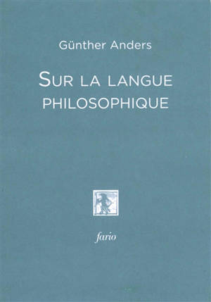 Sur la langue philosophique