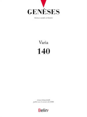Genèses, n° 140. Varia