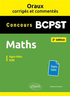 Maths concours BCPST : agro-véto, G2E : sujets types