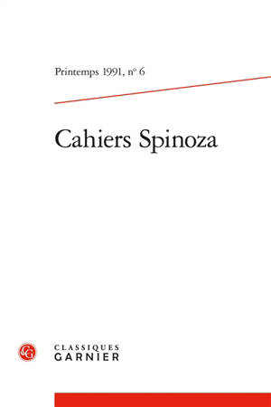Cahiers Spinoza, n° 6