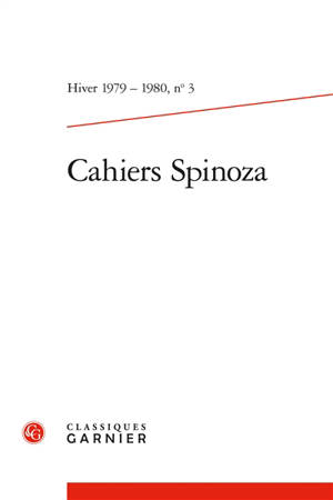 Cahiers Spinoza, n° 3