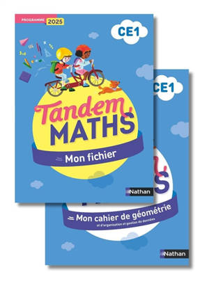 Tandem, maths CE1 : mon fichier + mon cahier de géométrie : programme 2025