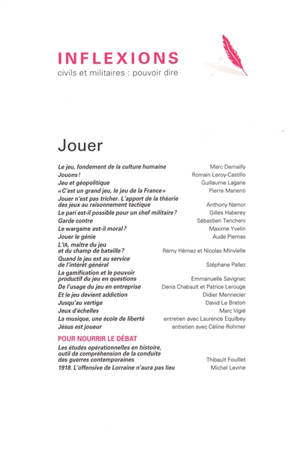 Inflexions : civils et militaires : pouvoir dire, n° 60. Jouer