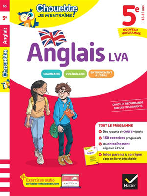 Anglais 5e, LV1 (A1+, A2) : nouveau programme : rappels de cours et 150 exercices corrigés
