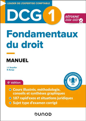 DCG 1, fondamentaux du droit : manuel : réforme 2026-2027