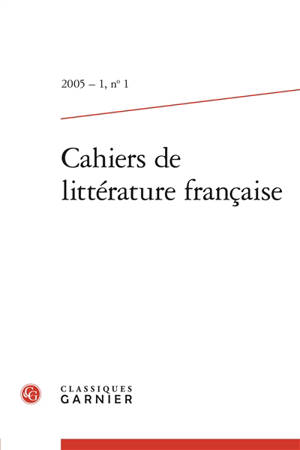 Cahiers de littérature française, n° 1. Varia