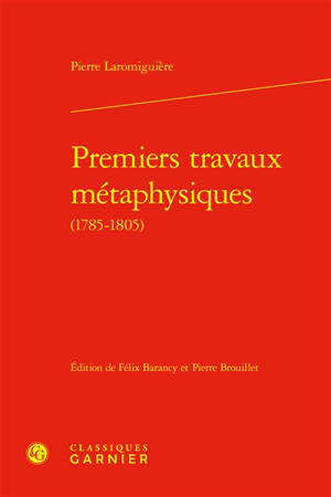 Premiers travaux métaphysiques (1785-1805)