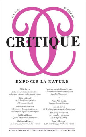 Critique, n° 946. Exposer la nature