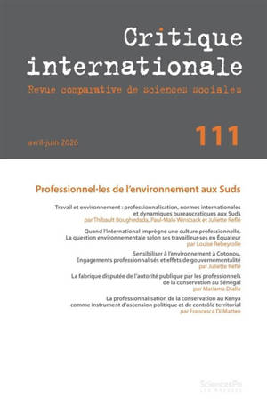 Critique internationale, n° 111
