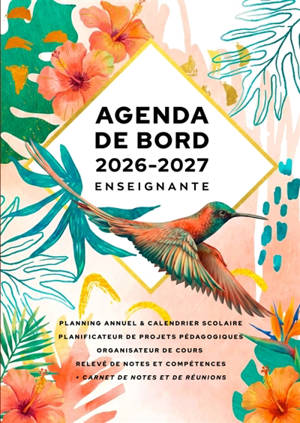Agenda de bord 2026/2027 Enseignante : Carnet de bord A4 pour planifier et s'organiser