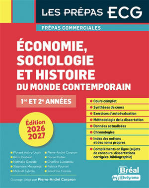 Economie, sociologie et histoire du monde contemporain : prépas commerciales 1re et 2e années : 2026-2027