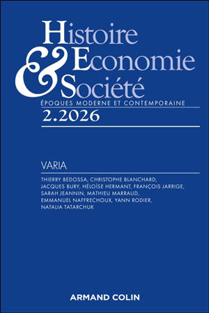 Histoire, économie & société, n° 2 (2026)