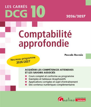 Comptabilité approfondie, DCG 10 : nouveau programme 2026-2027