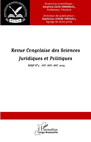 Revue congolaise des sciences juridiques et politiques, n° 4