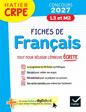 Français : épreuve écrite d'admissibilité : CRPE concours 2027 L3, M2
