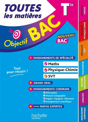 Toutes les matières terminale, enseignements de spécialité maths, physique chimie, SVT + grand oral + enseignements communs + option maths expertes : nouveau bac