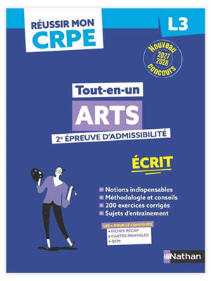 Arts, 2e épreuve d'admissibilité : écrit L3 : nouveau concours 2027-2028