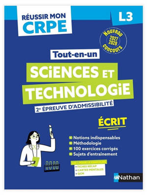 Tout-en-un sciences et technologie, 2e épreuve d'admissibilité : écrit L3 : nouveau concours 2027-2028