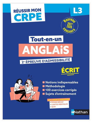 Tout-en-un anglais, 2e épreuve d'admissibilité : écrit L3 : nouveau concours 2027-2028