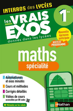 Maths spécialité 1re : les vrais exos donnés dans les lycées : nouveau programme, nouvelle épreuve anticipée