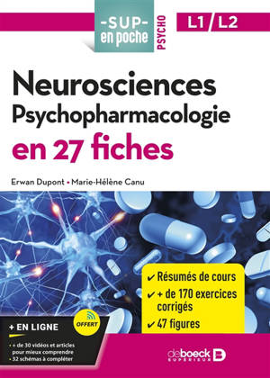 Neurosciences, psychopharmacologie en 27 fiches : L1, L2