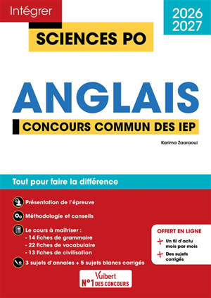 Anglais : concours commun des IEP, 2027-2028