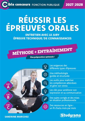 Réussir les épreuves orales : entretien avec le jury, épreuve technique, de connaissances : méthode + entraînement, cat. A, cat. B, cat. C, 2027-2028