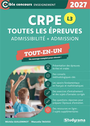 CRPE, toutes les épreuves : admissibilité + admission : L3, tout-en-un, 2027