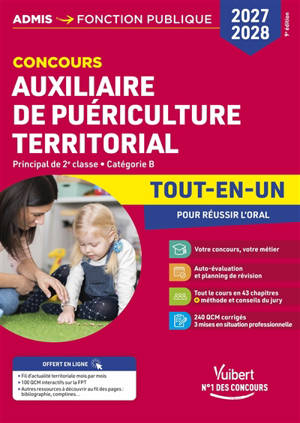 Auxiliaire de puériculture territorial : principal de 2e classe, catégorie B : tout-en-un pour réussir l'oral, 2027-2028