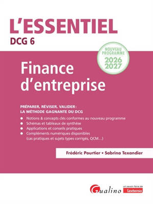 Finance d'entreprise, DCG 6 : nouveau programme 2026-2027