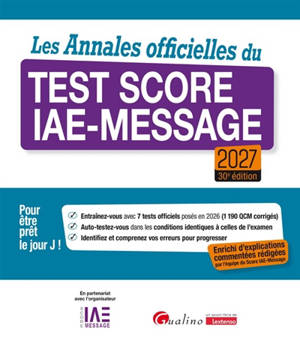 Les annales officielles du test Score IAE-Message 2027