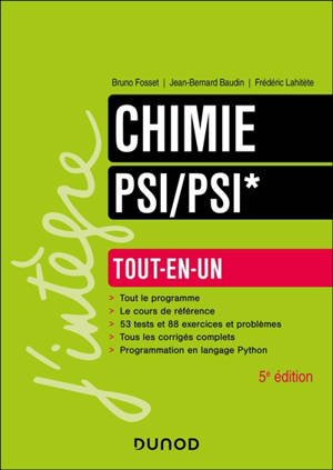 Chimie PSI, PSI* : tout-en-un