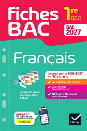 Français, 1re générale & techno : bac 2027