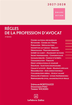 Règles de la profession d'avocat : 2027-2028