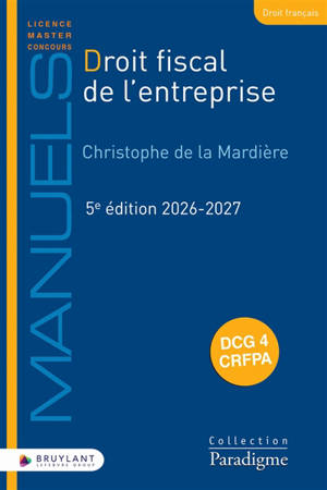 Droit fiscal de l'entreprise : DCG 4, CRFPA : 2026-2027