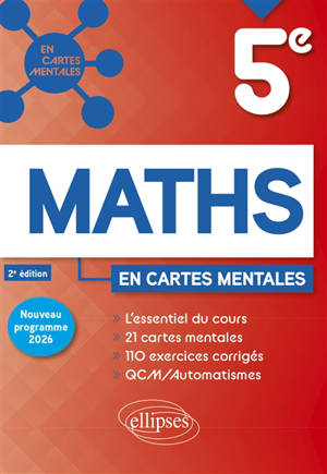 Maths 5e en cartes mentales : nouveau programme 2026