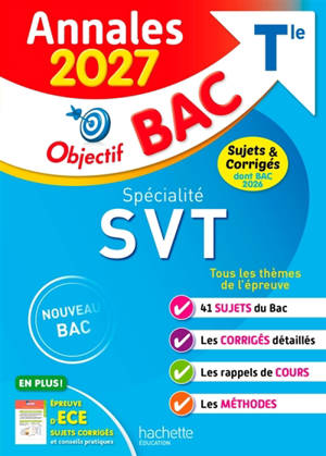 Spécialité SVT terminale : annales 2027, sujets & corrigés